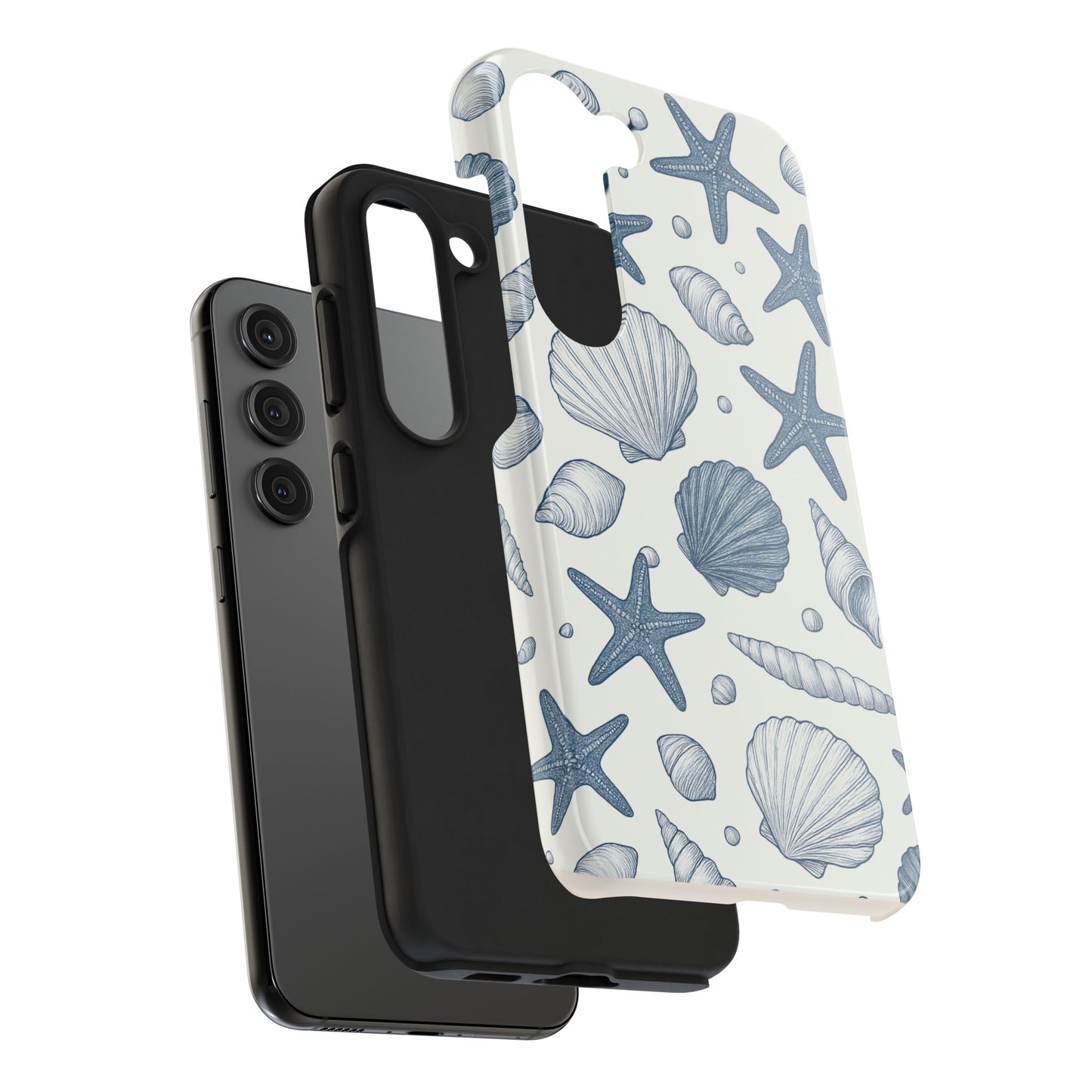 Z Coastal Shells Tough Phone Case - Nautical Design for Ocean Lovers