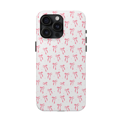 Ribbon Ballet Tough Phone Case - Stylish pink bows aesthetic