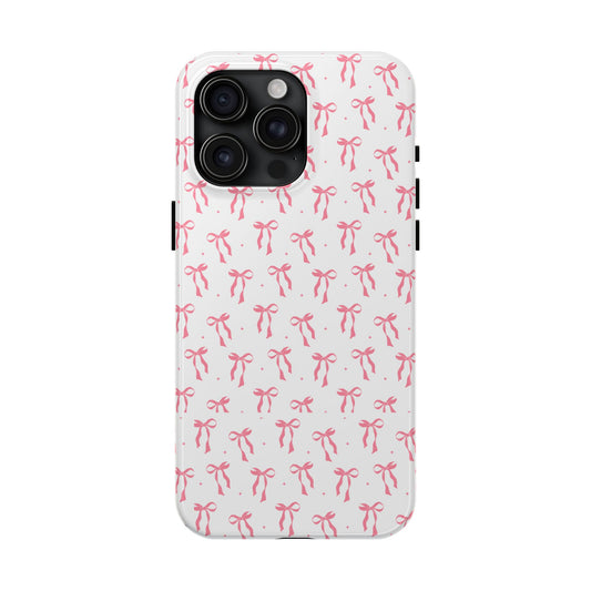 Ribbon Ballet Tough Phone Case - Stylish pink bows aesthetic