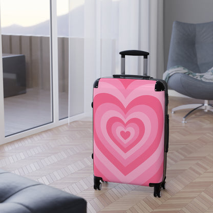 Heart Pattern Carry-On Luggage - Cute Travel Suitcase, Valentines Day Gift, Love Themed Baggage, Stylish Travel Accessory, Heart Design Bag
