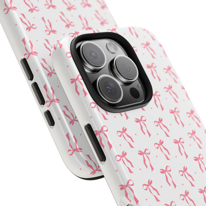 Ribbon Ballet Tough Phone Case - Stylish pink bows aesthetic