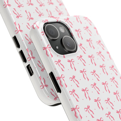 Ribbon Ballet Tough Phone Case - Stylish pink bows aesthetic