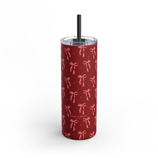 Pretty Red Bows & Ribbons 20oz Matte Tumbler - Perfect for Gifts and Celebrations