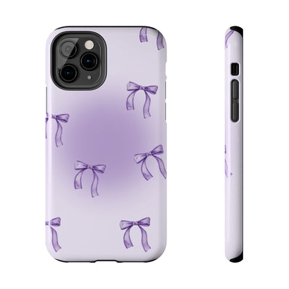 Purple Chic Bow Pattern Phone Case - Stylish Protection for All Occasions