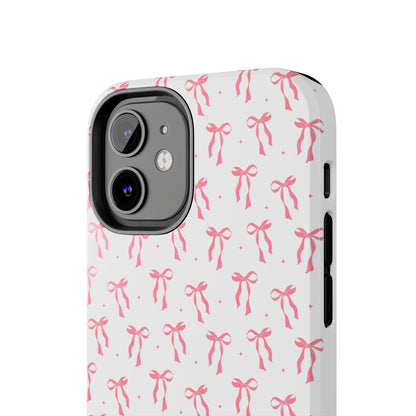 Ribbon Ballet Tough Phone Case - Stylish pink bows aesthetic