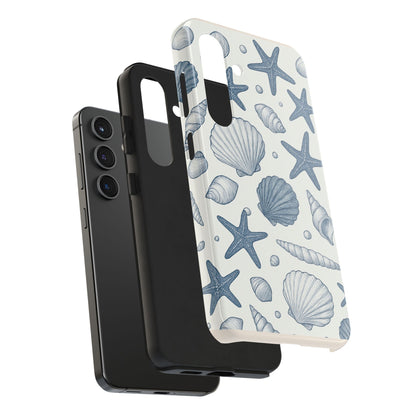 Z Coastal Shells Tough Phone Case - Nautical Design for Ocean Lovers