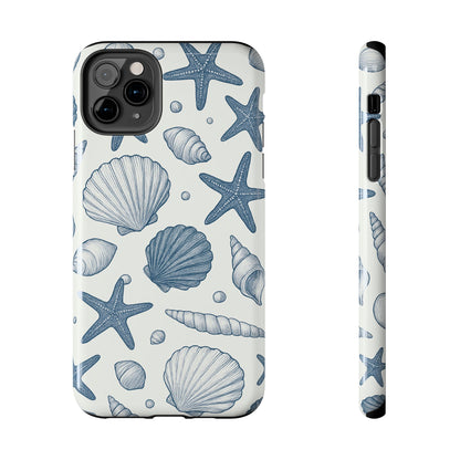 Z Coastal Shells Tough Phone Case - Nautical Design for Ocean Lovers