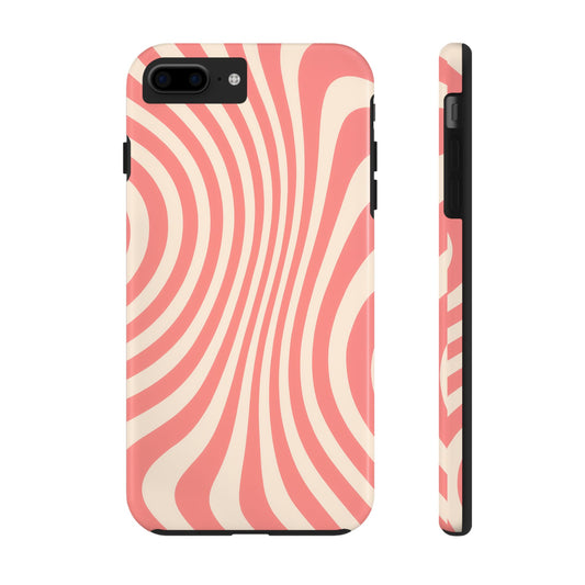 Stylish Waves Phone Case - Trendy Mobile Accessory, Durable Protection, Gift for Teens, Modern Design, Pink Aesthetic