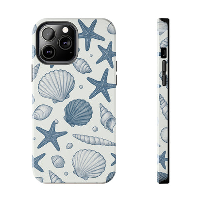 Z Coastal Shells Tough Phone Case - Nautical Design for Ocean Lovers