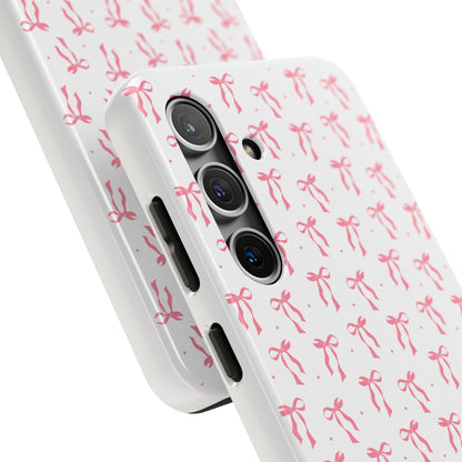 Ribbon Ballet Tough Phone Case - Stylish pink bows aesthetic
