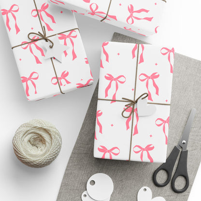Pink Chic Bow Wrapping Paper - Elegant Gift Wrap for All Occasions