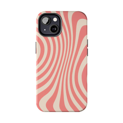 Stylish Waves Phone Case - Trendy Mobile Accessory, Durable Protection, Gift for Teens, Modern Design, Pink Aesthetic