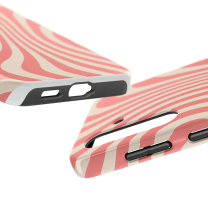 Stylish Waves Phone Case - Trendy Mobile Accessory, Durable Protection, Gift for Teens, Modern Design, Pink Aesthetic