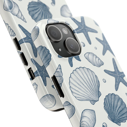Z Coastal Shells Tough Phone Case - Nautical Design for Ocean Lovers