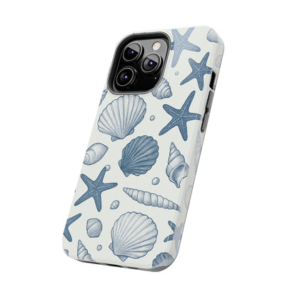 Z Coastal Shells Tough Phone Case - Nautical Design for Ocean Lovers