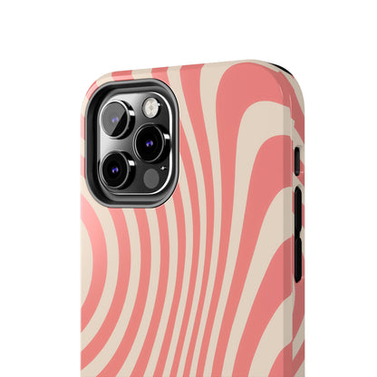 Stylish Waves Phone Case - Trendy Mobile Accessory, Durable Protection, Gift for Teens, Modern Design, Pink Aesthetic