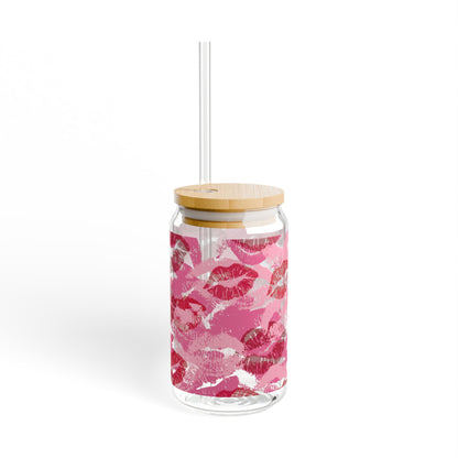 Lipstick Stain Sipper Glass, 16oz | Cute Drinkware for Parties, Gifts, Home Decor, Valentine's Day, Anniversary
