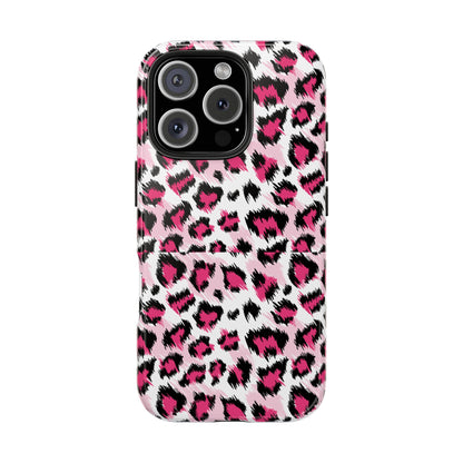 Stylish Chic Pink Leopard Tough Phone Case - Durable & Trendy Protection