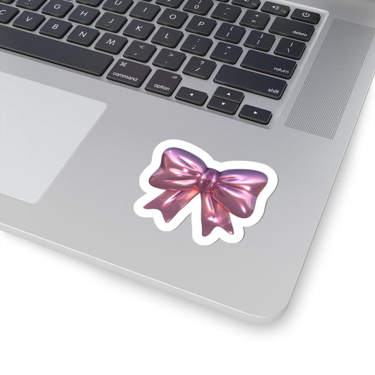 U Glossy Pink Bow Kiss-Cut Stickers – Perfect for Gifts, Scrapbooking, and Decor