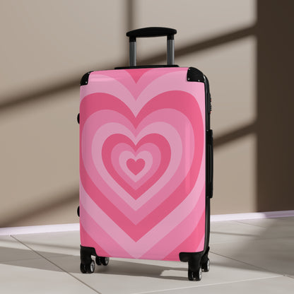 Heart Pattern Carry-On Luggage - Cute Travel Suitcase, Valentines Day Gift, Love Themed Baggage, Stylish Travel Accessory, Heart Design Bag
