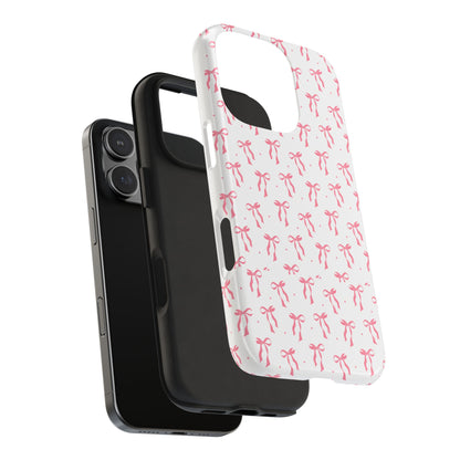Ribbon Ballet Tough Phone Case - Stylish pink bows aesthetic