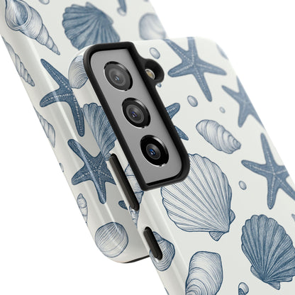 Z Coastal Shells Tough Phone Case - Nautical Design for Ocean Lovers