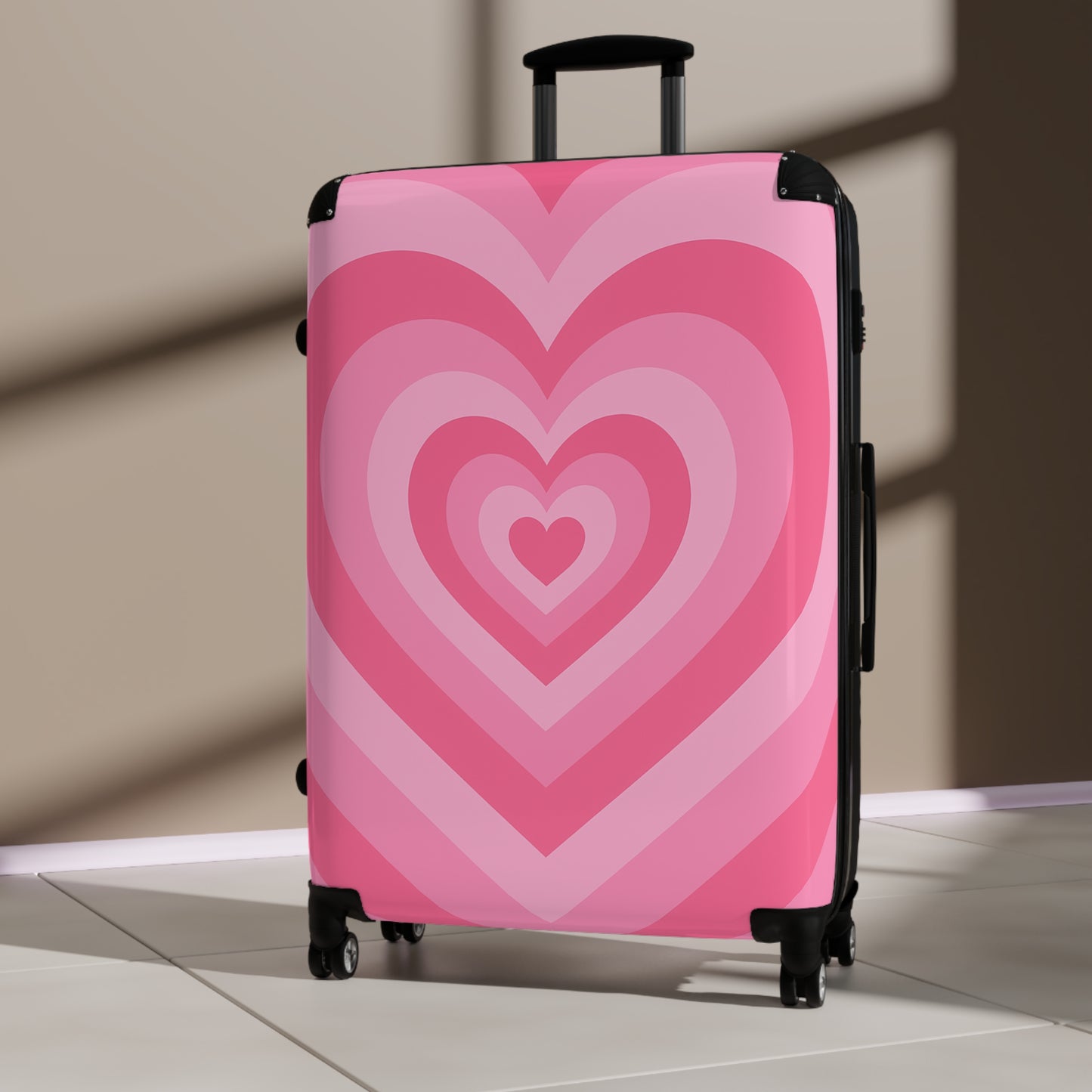 Heart Pattern Carry-On Luggage - Cute Travel Suitcase, Valentines Day Gift, Love Themed Baggage, Stylish Travel Accessory, Heart Design Bag