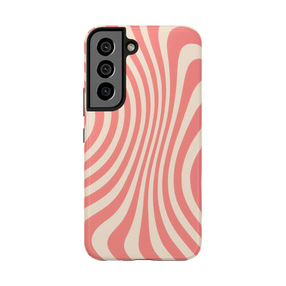 Stylish Waves Phone Case - Trendy Mobile Accessory, Durable Protection, Gift for Teens, Modern Design, Pink Aesthetic