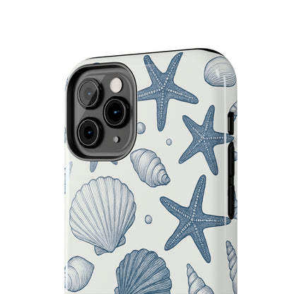 Z Coastal Shells Tough Phone Case - Nautical Design for Ocean Lovers