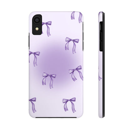 Purple Chic Bow Pattern Phone Case - Stylish Protection for All Occasions