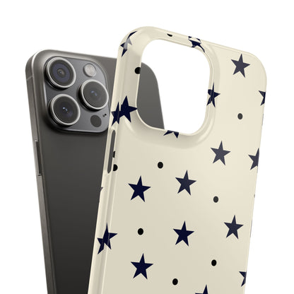 Navy Star Pattern Slim Phone Case - Stylish & Durable