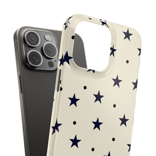 Navy Star Pattern Slim Phone Case - Stylish & Durable