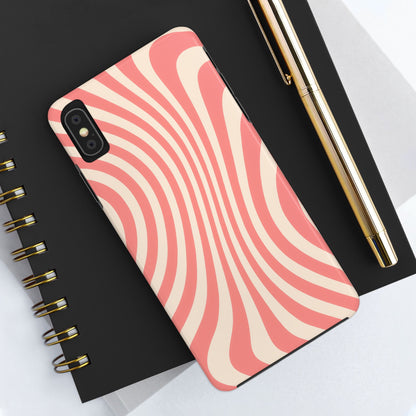 Stylish Waves Phone Case - Trendy Mobile Accessory, Durable Protection, Gift for Teens, Modern Design, Pink Aesthetic