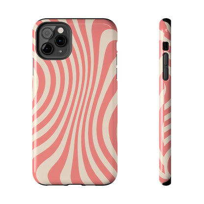 Stylish Waves Phone Case - Trendy Mobile Accessory, Durable Protection, Gift for Teens, Modern Design, Pink Aesthetic
