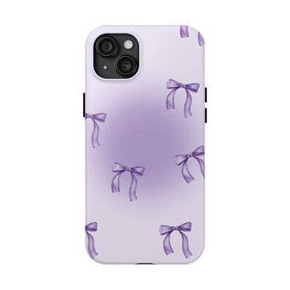 Purple Chic Bow Pattern Phone Case - Stylish Protection for All Occasions
