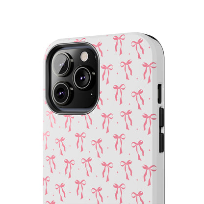 Ribbon Ballet Tough Phone Case - Stylish pink bows aesthetic