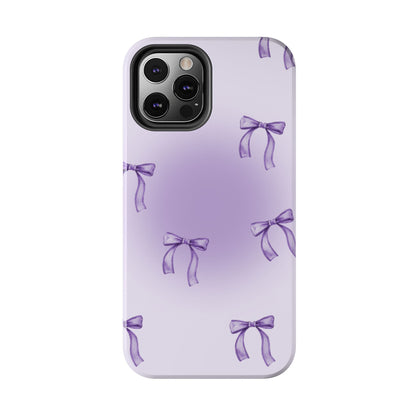 Purple Chic Bow Pattern Phone Case - Stylish Protection for All Occasions