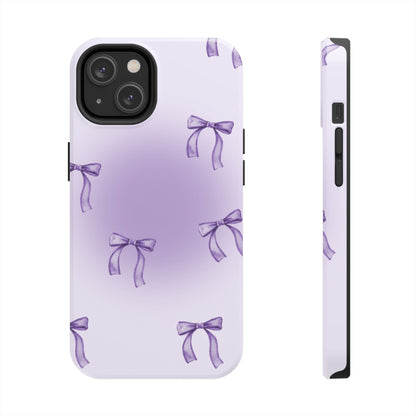 Purple Chic Bow Pattern Phone Case - Stylish Protection for All Occasions