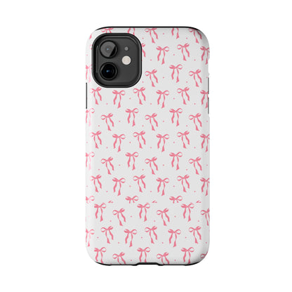 Ribbon Ballet Tough Phone Case - Stylish pink bows aesthetic