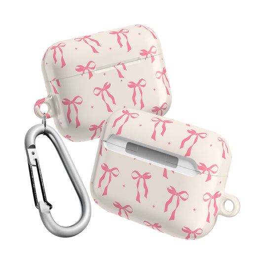 Chic Pink Ribbon AirPod Case - Stylish Protection for Music Lovers