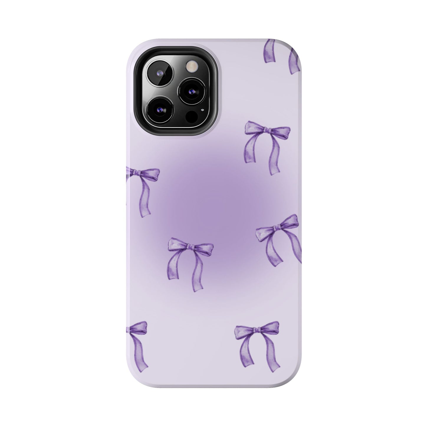 Purple Chic Bow Pattern Phone Case - Stylish Protection for All Occasions