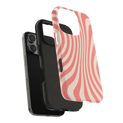 Stylish Waves Phone Case - Trendy Mobile Accessory, Durable Protection, Gift for Teens, Modern Design, Pink Aesthetic