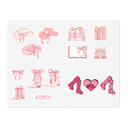 Preppy Chic Sticker Sheet Bundle, 10pcs - Cute Accessories for Scrapbooking, Journaling, Gift Wrapping, DIY Projects, Home Decor