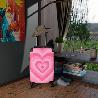 Heart Pattern Carry-On Luggage - Cute Travel Suitcase, Valentines Day Gift, Love Themed Baggage, Stylish Travel Accessory, Heart Design Bag