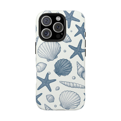 Z Coastal Shells Tough Phone Case - Nautical Design for Ocean Lovers