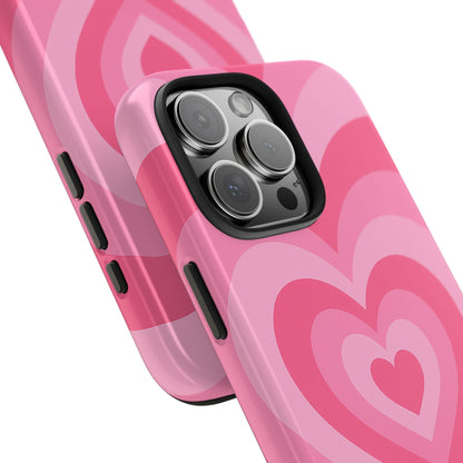 Beautiful Cute Pink Beating Hearts Tough Phone Case - Aesthetic Gift for Valentines Day
