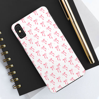 Ribbon Ballet Tough Phone Case - Stylish pink bows aesthetic