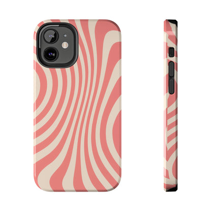 Stylish Waves Phone Case - Trendy Mobile Accessory, Durable Protection, Gift for Teens, Modern Design, Pink Aesthetic
