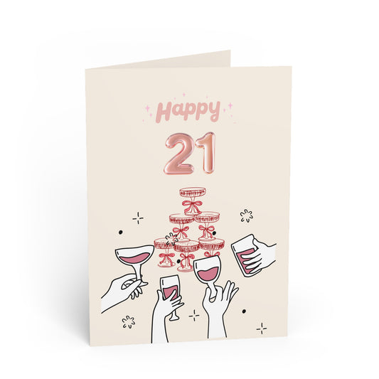 Stylish Celebratory Greeting Cards for 21st Birthday Wishes, Unique Invitations, Personalized Cards, Special Occasions