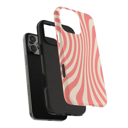Stylish Waves Phone Case - Trendy Mobile Accessory, Durable Protection, Gift for Teens, Modern Design, Pink Aesthetic